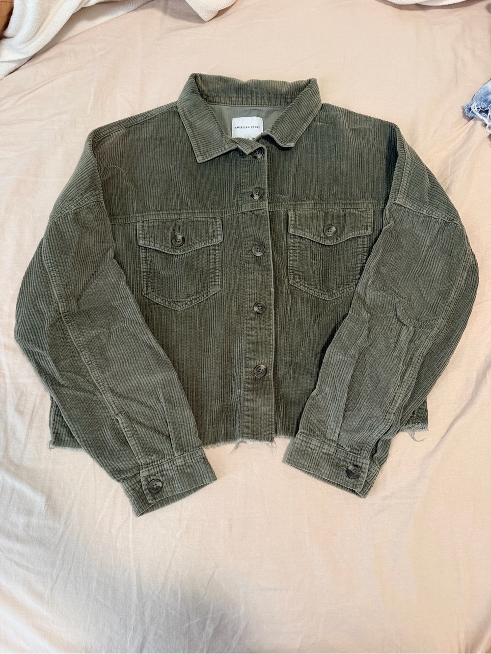 American Eagle Outfitters Olive Green Corduroy Button Jacket